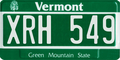 VT license plate XRH549
