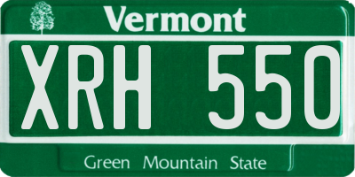 VT license plate XRH550