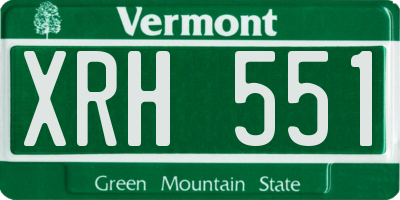 VT license plate XRH551