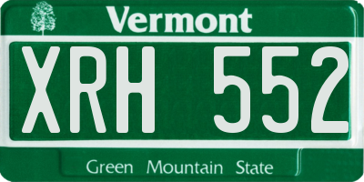 VT license plate XRH552