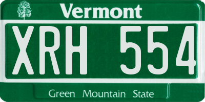 VT license plate XRH554