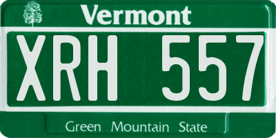 VT license plate XRH557