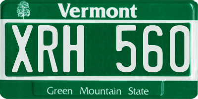 VT license plate XRH560