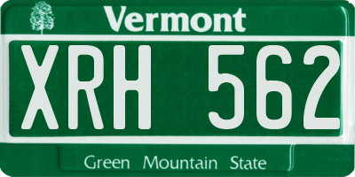 VT license plate XRH562