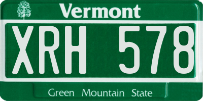 VT license plate XRH578