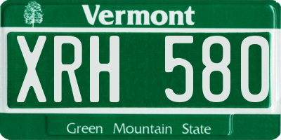 VT license plate XRH580
