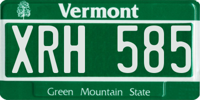 VT license plate XRH585