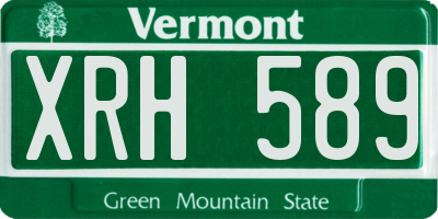 VT license plate XRH589