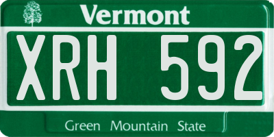 VT license plate XRH592