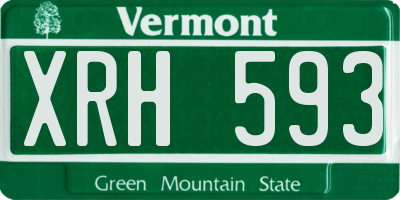 VT license plate XRH593