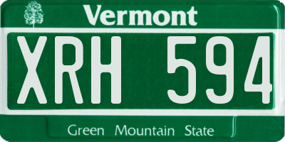VT license plate XRH594