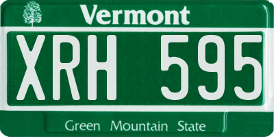 VT license plate XRH595