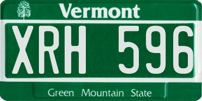 VT license plate XRH596
