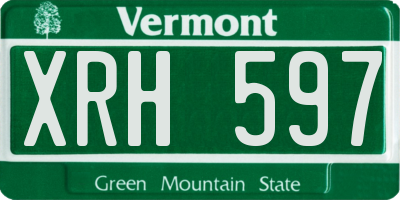 VT license plate XRH597
