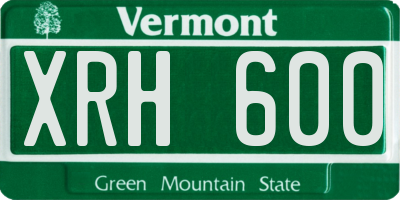VT license plate XRH600