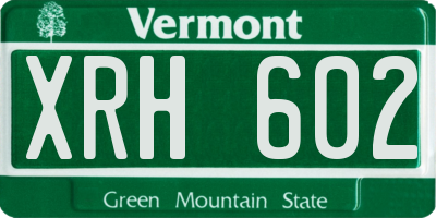 VT license plate XRH602