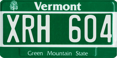 VT license plate XRH604