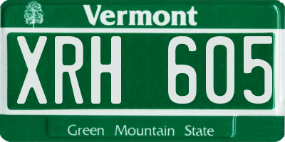 VT license plate XRH605
