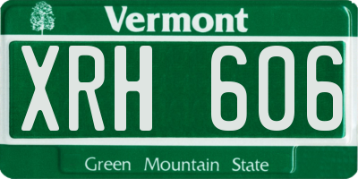 VT license plate XRH606