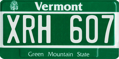 VT license plate XRH607