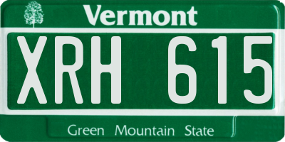 VT license plate XRH615