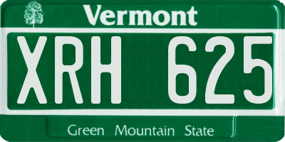 VT license plate XRH625