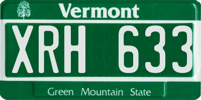 VT license plate XRH633