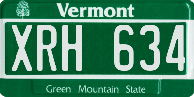VT license plate XRH634