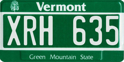 VT license plate XRH635