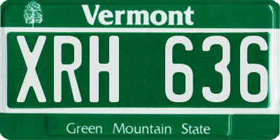 VT license plate XRH636