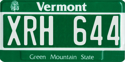 VT license plate XRH644