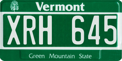VT license plate XRH645