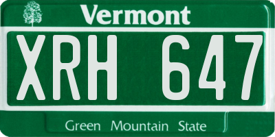 VT license plate XRH647