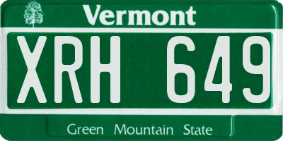VT license plate XRH649