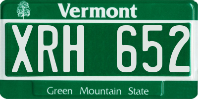 VT license plate XRH652