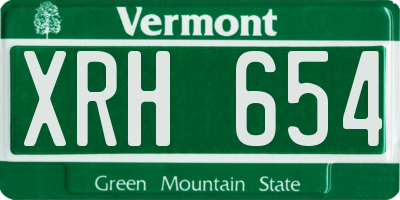 VT license plate XRH654