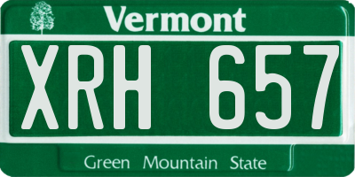 VT license plate XRH657