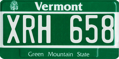 VT license plate XRH658