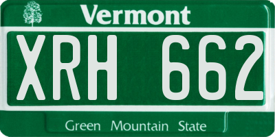 VT license plate XRH662