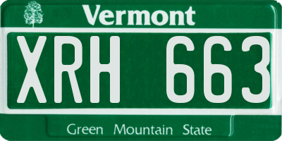 VT license plate XRH663