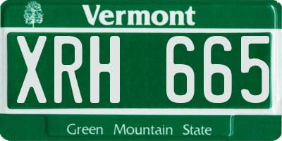 VT license plate XRH665