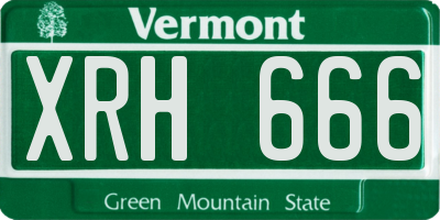 VT license plate XRH666