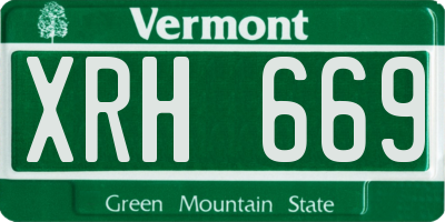 VT license plate XRH669