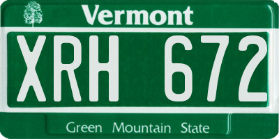VT license plate XRH672