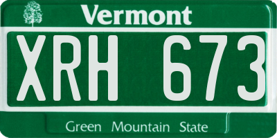 VT license plate XRH673