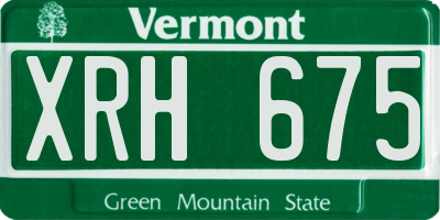 VT license plate XRH675