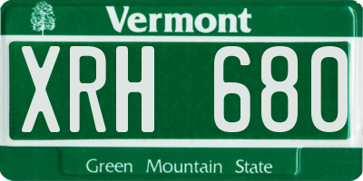 VT license plate XRH680
