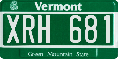 VT license plate XRH681