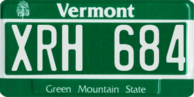 VT license plate XRH684