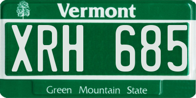 VT license plate XRH685